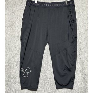 Under Armour Womens XL Compression‎ Capri Leggings Black Gym Run Athleisure